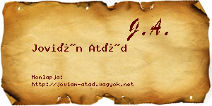 Jovián Atád névjegykártya